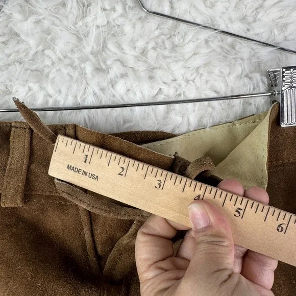 Haus Huberts Lederhosen Shorts Mens 36 52 Brown Suede Leather Embroidered - Picture 10 of 13